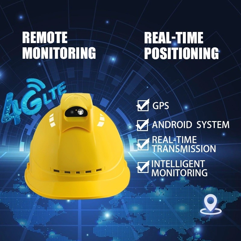 4G PTT Safety Helmet Camera Android 7.1 3300mAh Battery Hardhat Live Streaming
