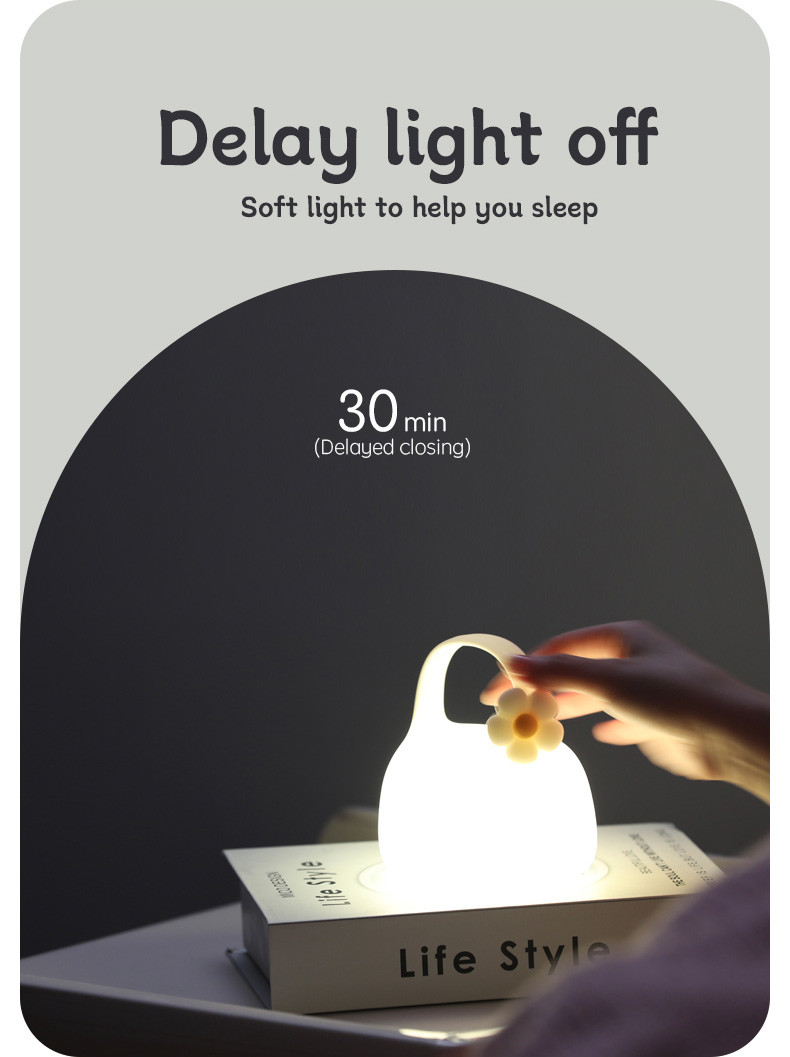 Custom Logo Portable Clapping Touch Control LED Night Light New Design Birthday Gift Bedroom Silicone Atmosphere USB Rechargeable