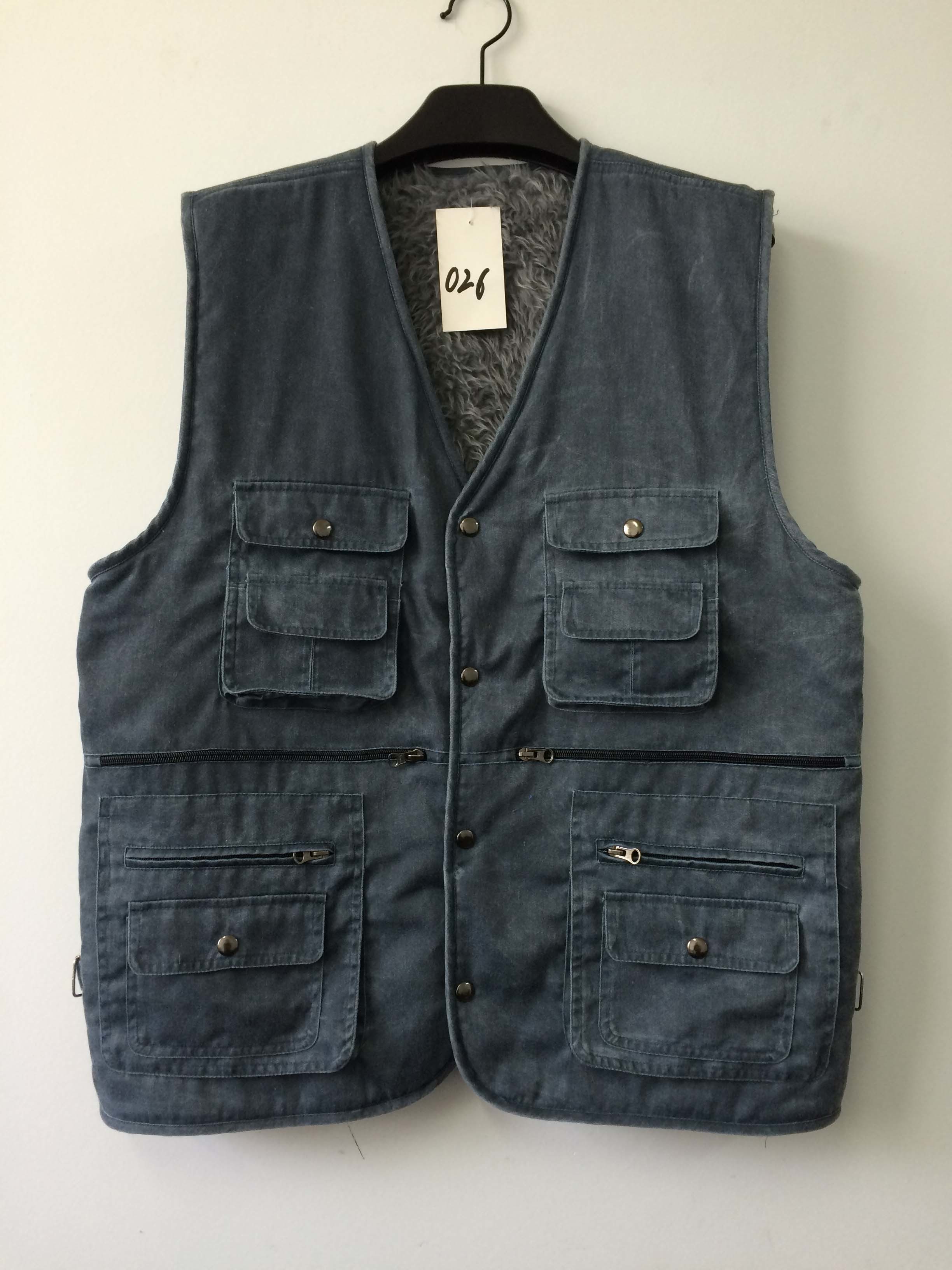 winter vest, warm waist coat, navy, S-3XL, polyester plush lining