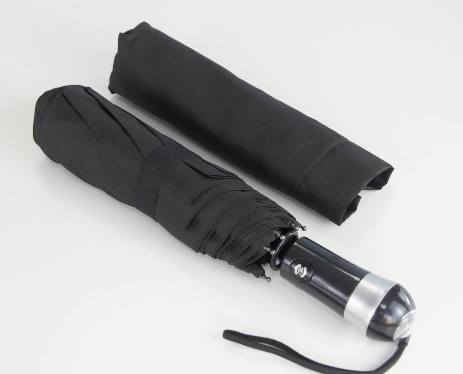 Ladies Sun Three Foldable Umbrella With Colorful LED