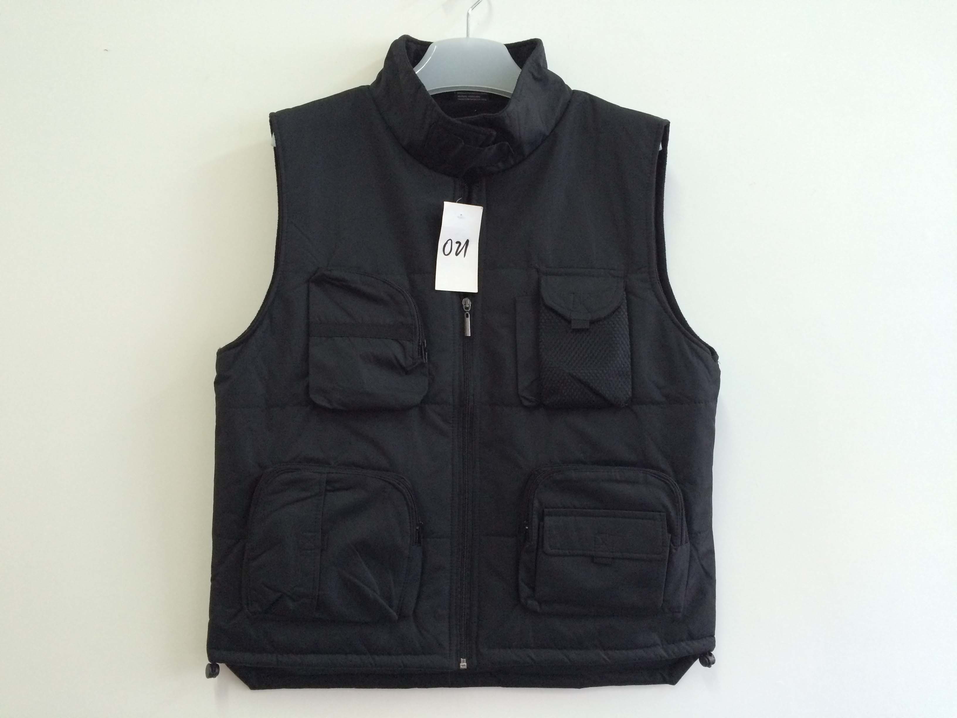 winter vest, warm waist coat, black, S-3XL, pongee outer, padding and polarfleece lining