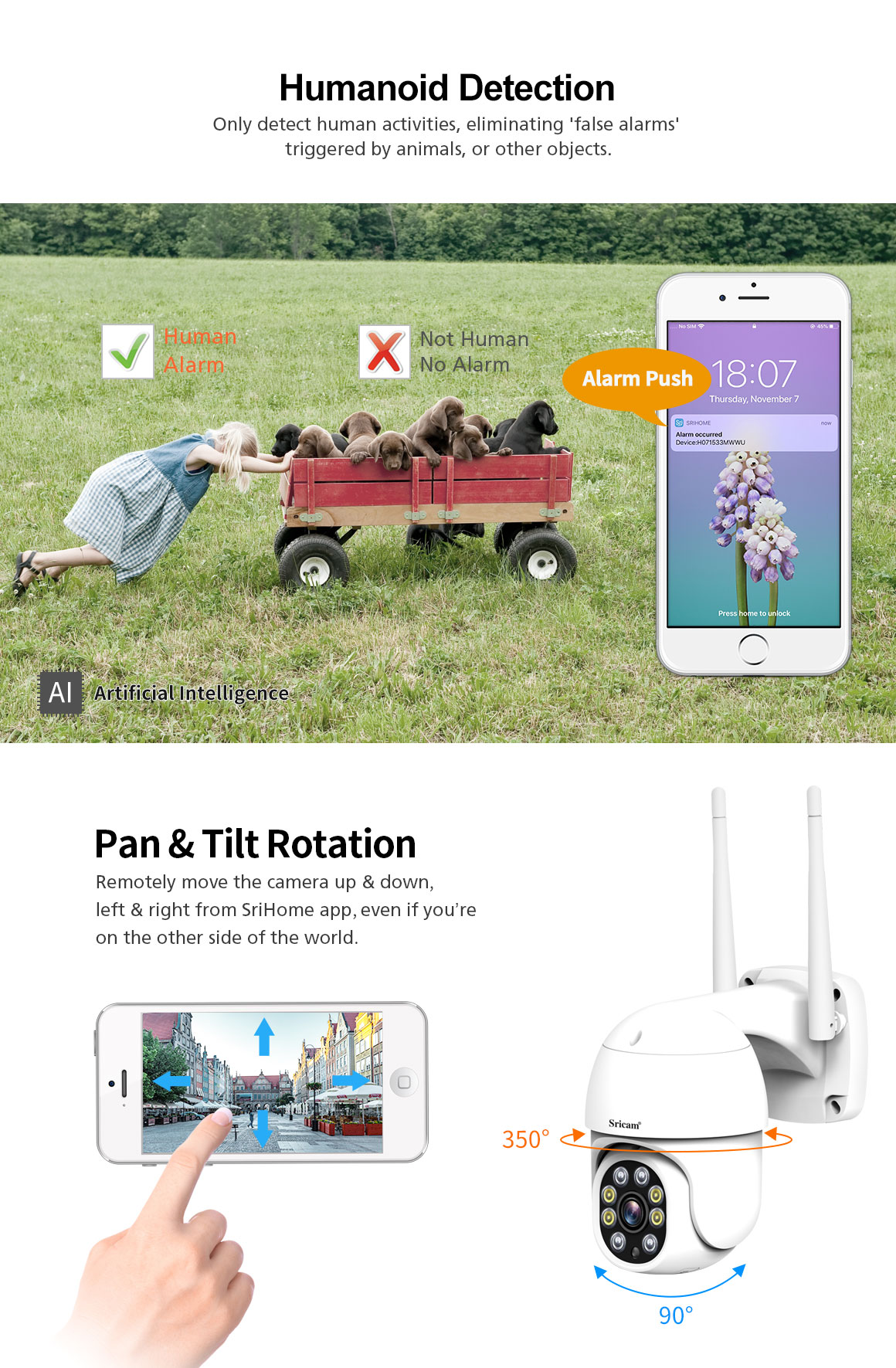 New Arrival Sricam SP028 Best Selling 1080P 2MP P2P IP Wireless Outdoor Dome Mini Wifi PTZ Camera For Outdoor Waterproof