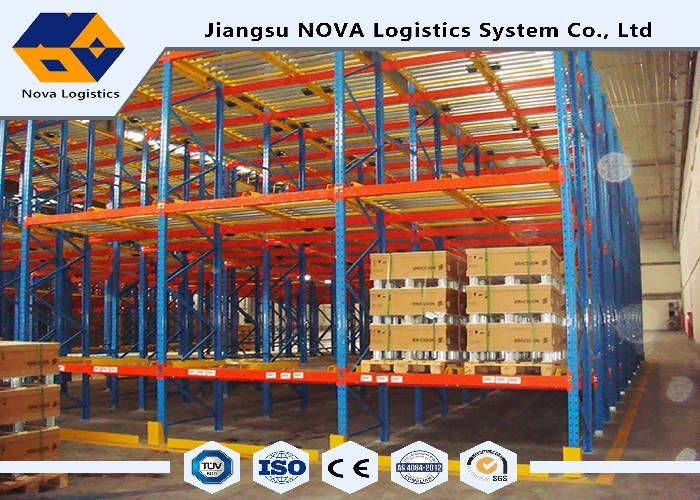 800 KG - 4000 KG Per Layer Gravity Pallet Racking System With Steel Roller Type