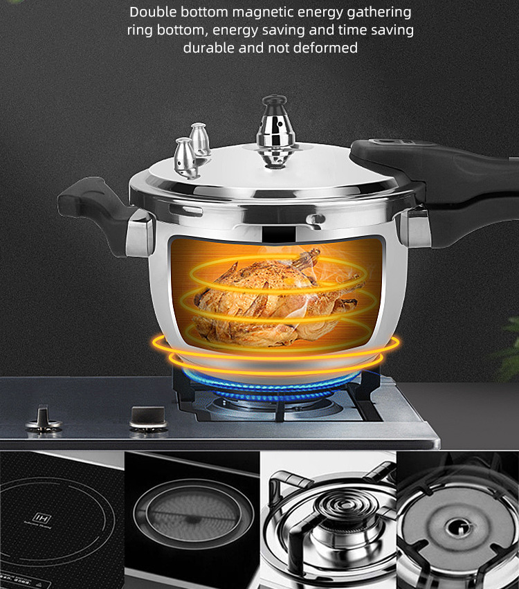 Energy Saving Kitchen Pressure Cooker Gas And Induction Cooker Polished Eco Friendly