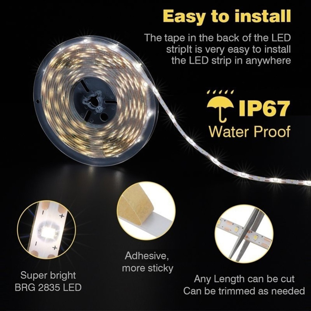 3.7V 30leds/M Solar Strip Light , Solar LED Ribbon Tape Waterproof IP67 For Steps