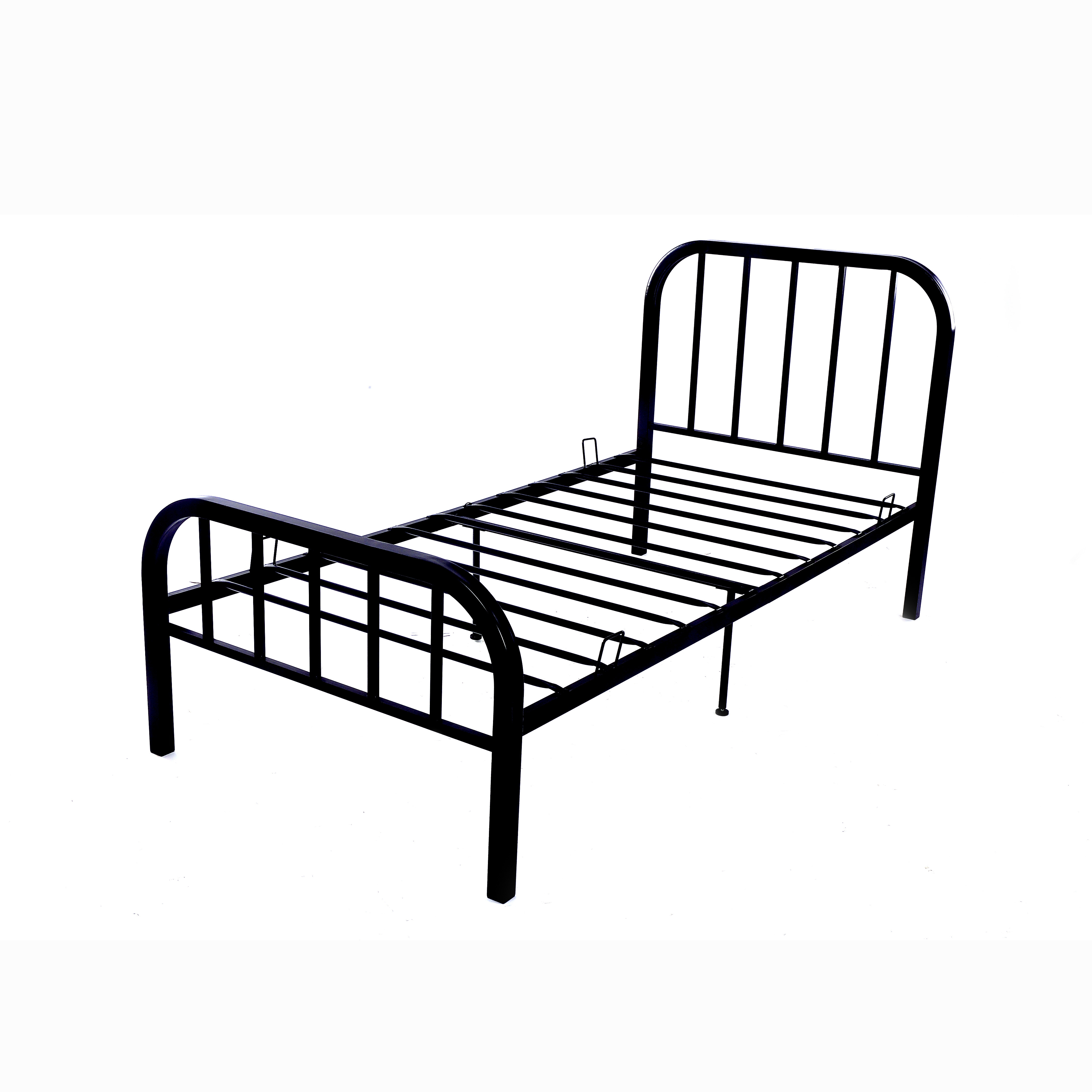 Square Tube 250 Pounds Single Metal Black Bed Frame with sturdy Raised Rectangular