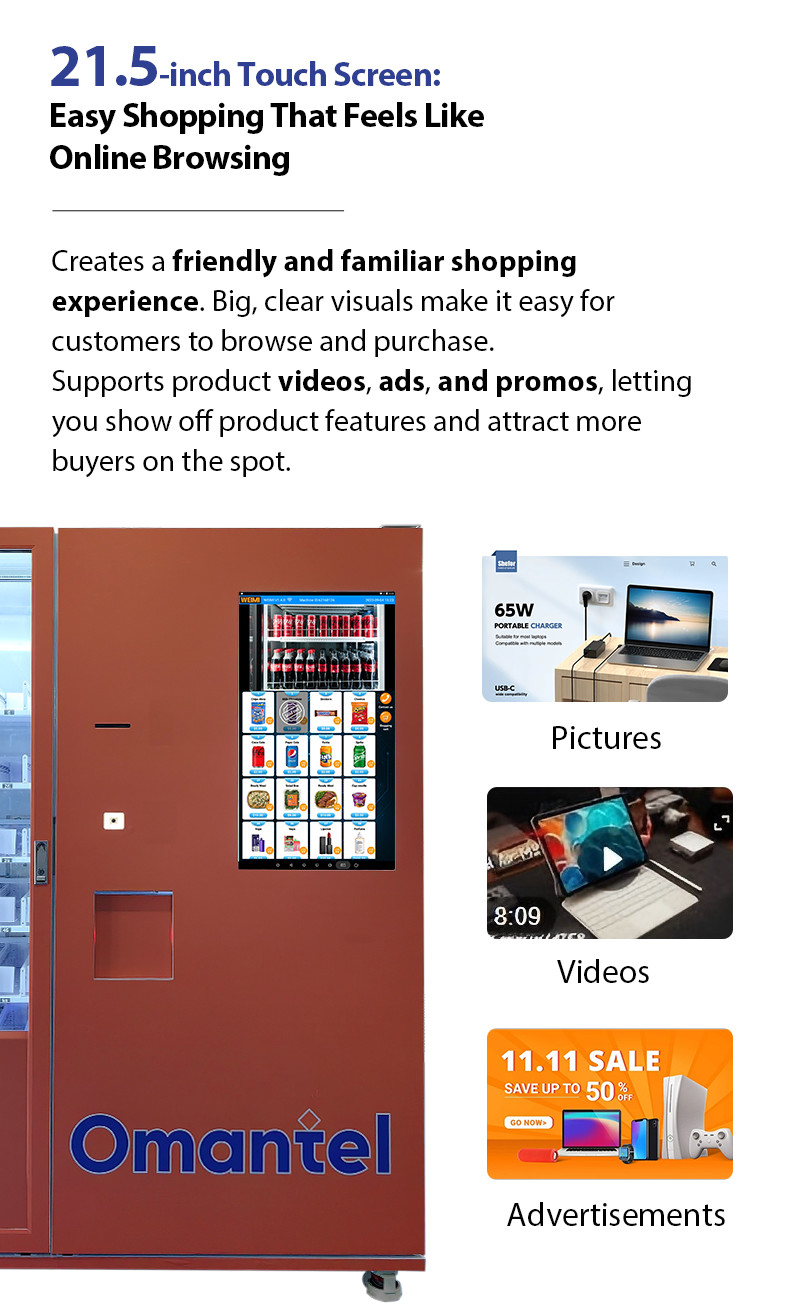 Self-Service Electronics Vending Machine for Charging Cables Phone Accessories Tech Essentials 24/7