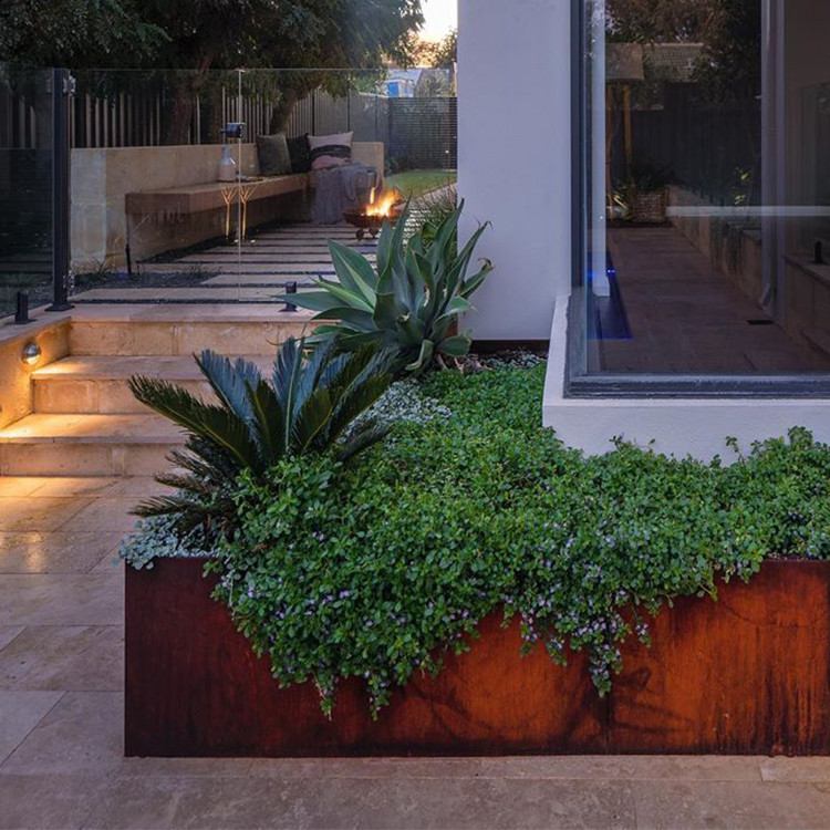 Corten Steel Outdoor Plant Box Custom Garden Plant Flower Pots