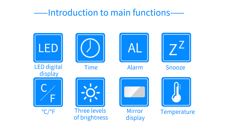 Household Thermometers Creative LED Mirror Digital Electronic Clock For Bedside Gift