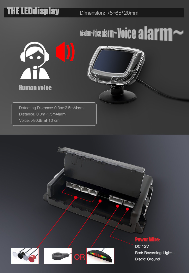 70dB 80dB Blind Spot Monitoring Systems 12V Reverse Backup Radar