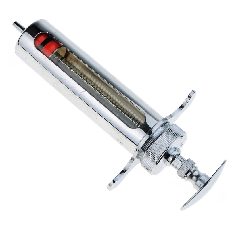 Stainless Steel Luer Lock Metal Veterinary Syringe 10ml Cattle Injection Needles