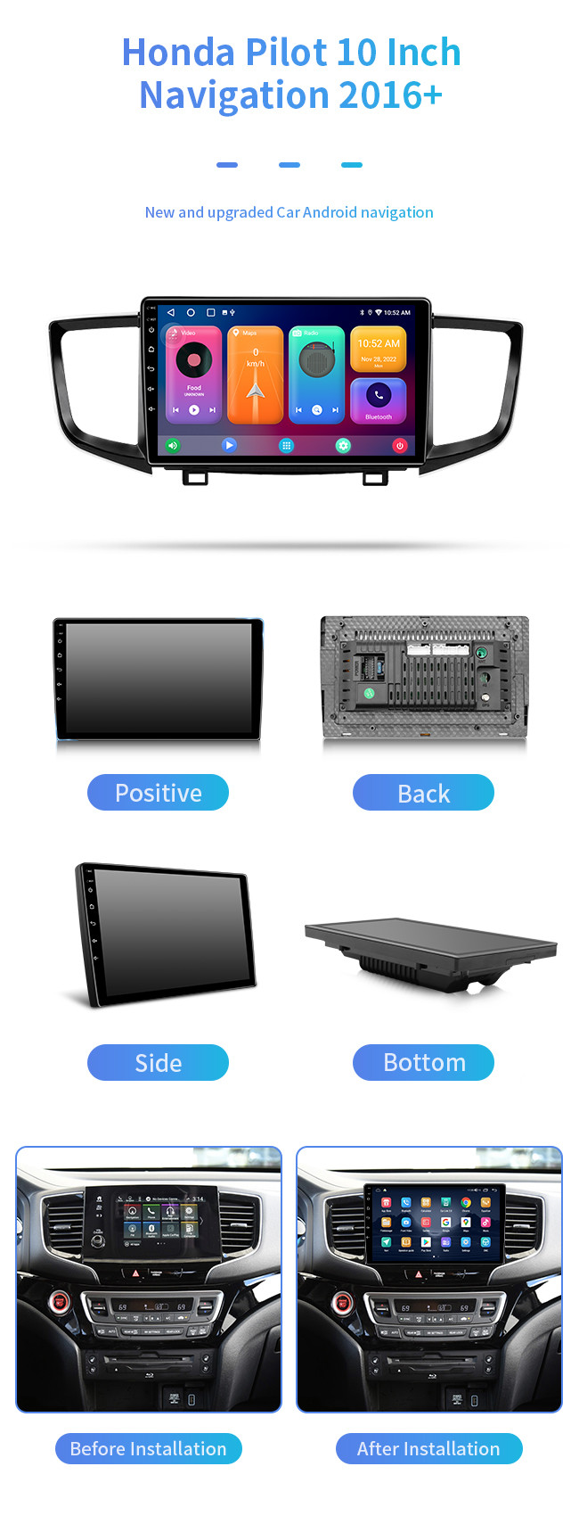 For Honda Pilot 2016+ Wireless Bluetooth Car Computer Bluetooth Car Navigation