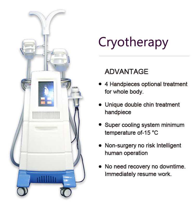 6 Handles 40khz Ultrasonic Cavitation RF Cryolipolysis Slimming Machine