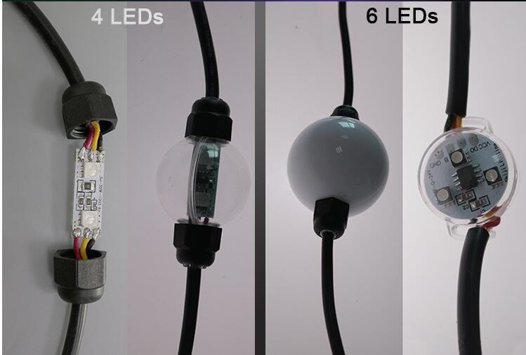 3m reel 24V ucs1903 addressable rgb 3d curtain pixel light 50mm Led Ball dmx globe bulbs strings