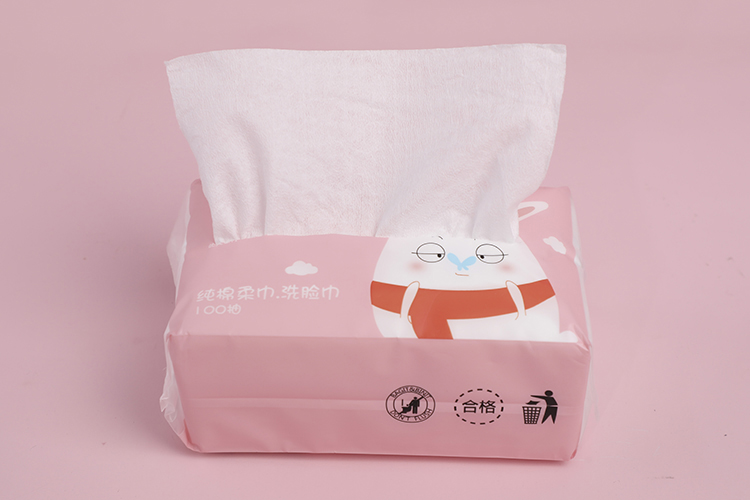 Wholes 100% pure cotton facial tissue disposable cotton tissue fabric 100pcs