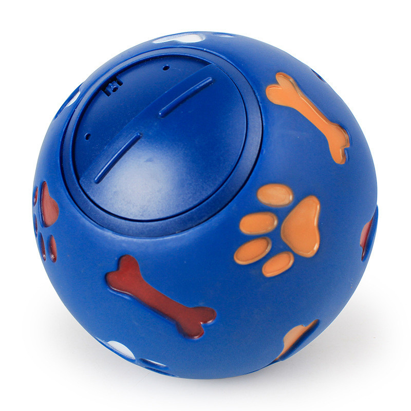 Blue / Red Color Dog Fetch Ball , Dog Snack Ball Chewable For Training Pets