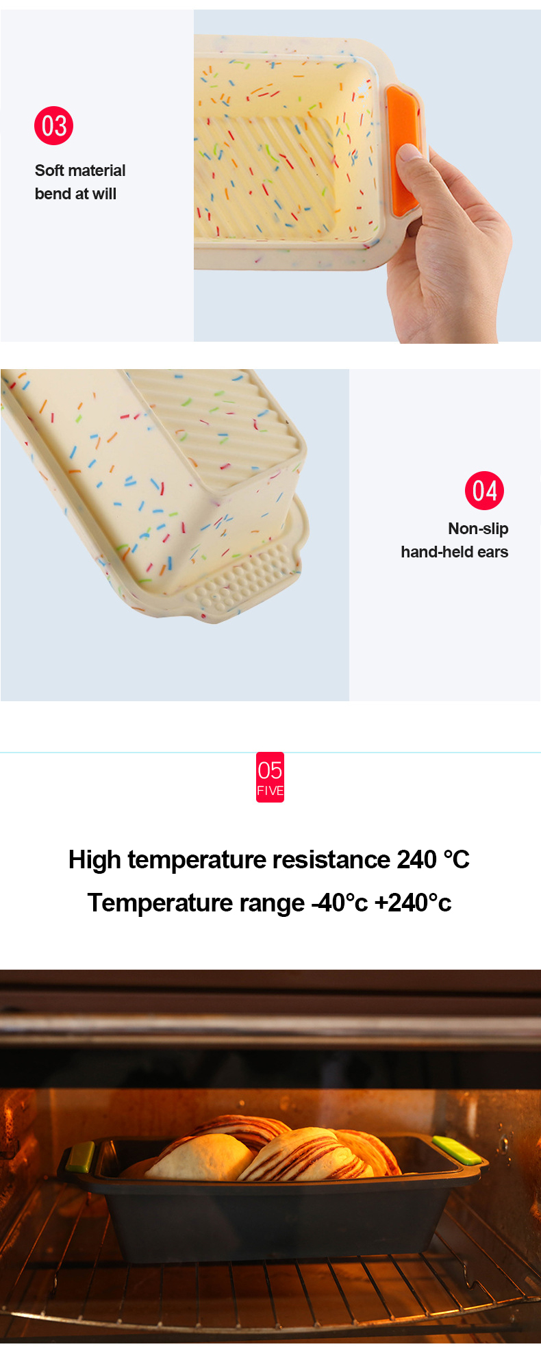 Factory Wholesale Silicone Two-Color Toast Bread Mold Cake Mold