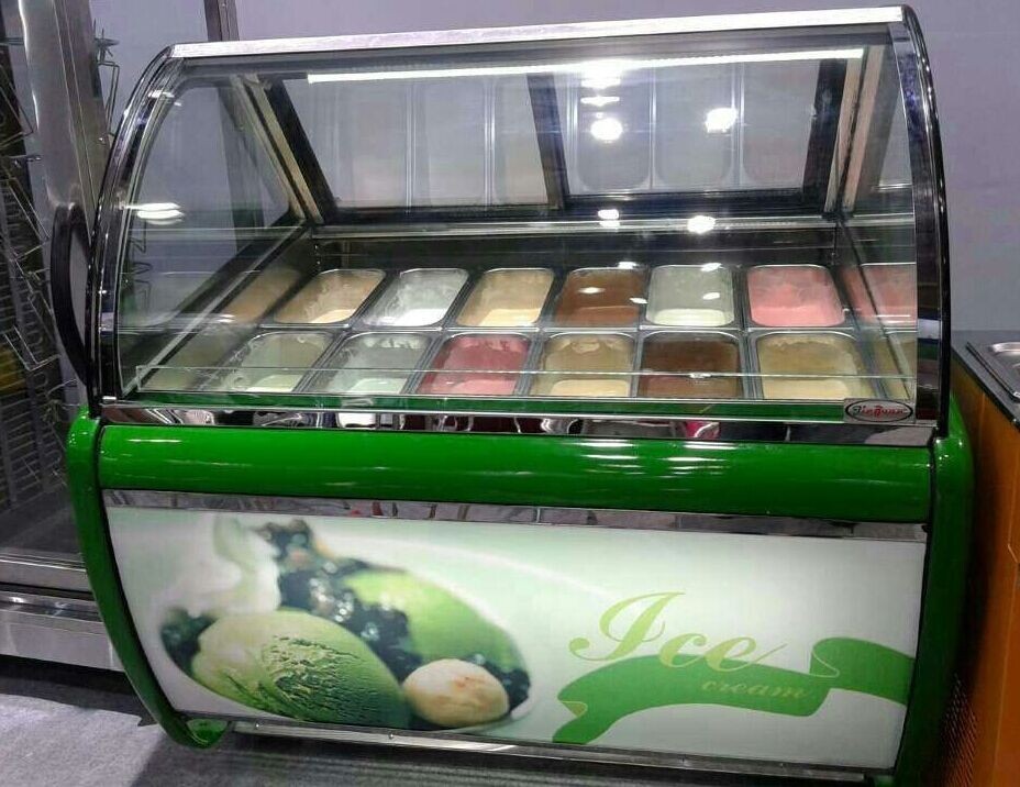 Fan Cooling 50Hz 220V Ice Cream Cabinet Display Multipurpose Gelato Showcase Freezer