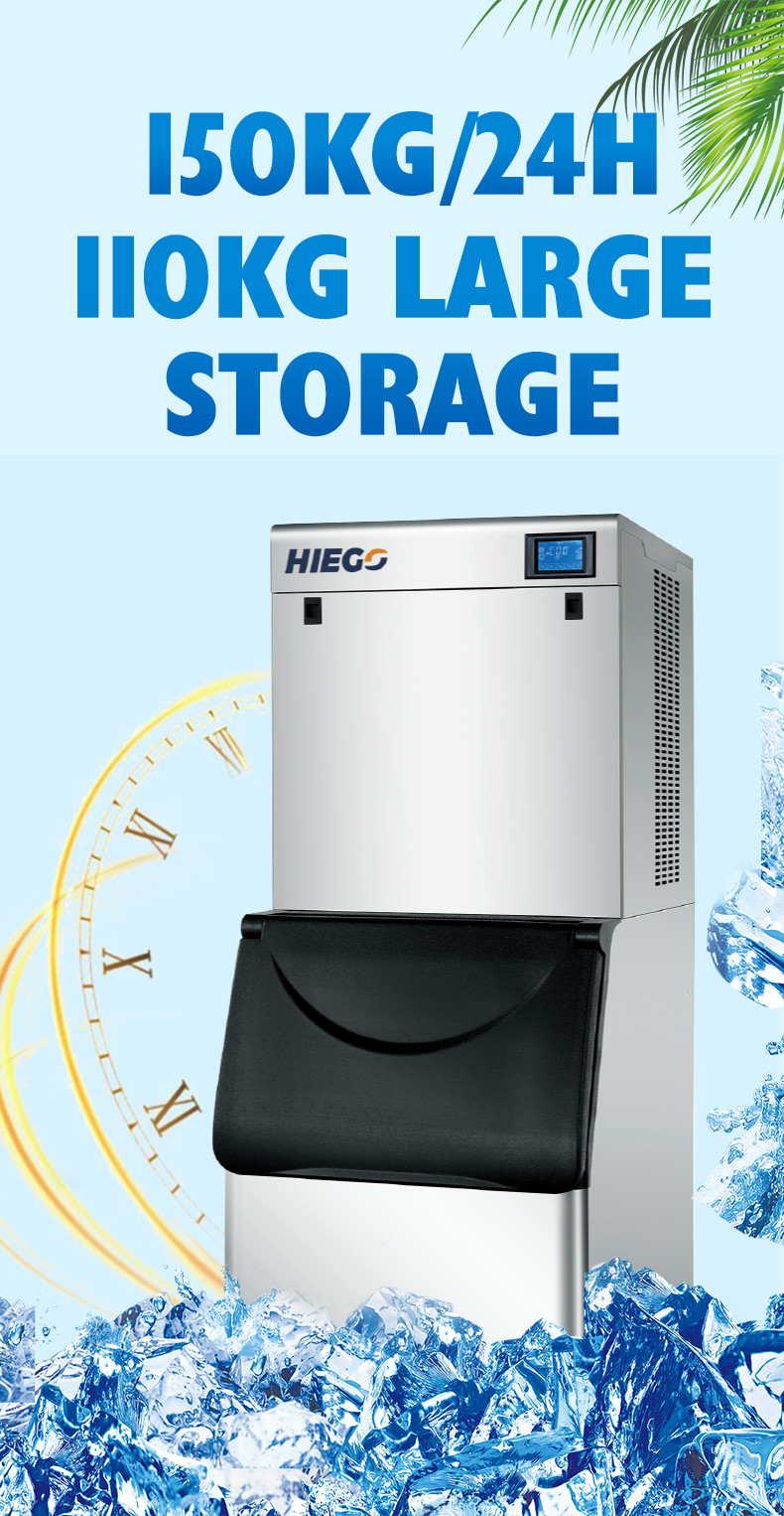 150KG/24hr Dice Square Cube Ice Maker Machines Ice Machine For Commercial Use