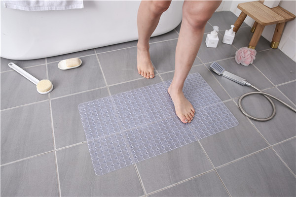 PVC ISO 9001 Anti Slip Bath Tub Mat Transparent Shower Mat