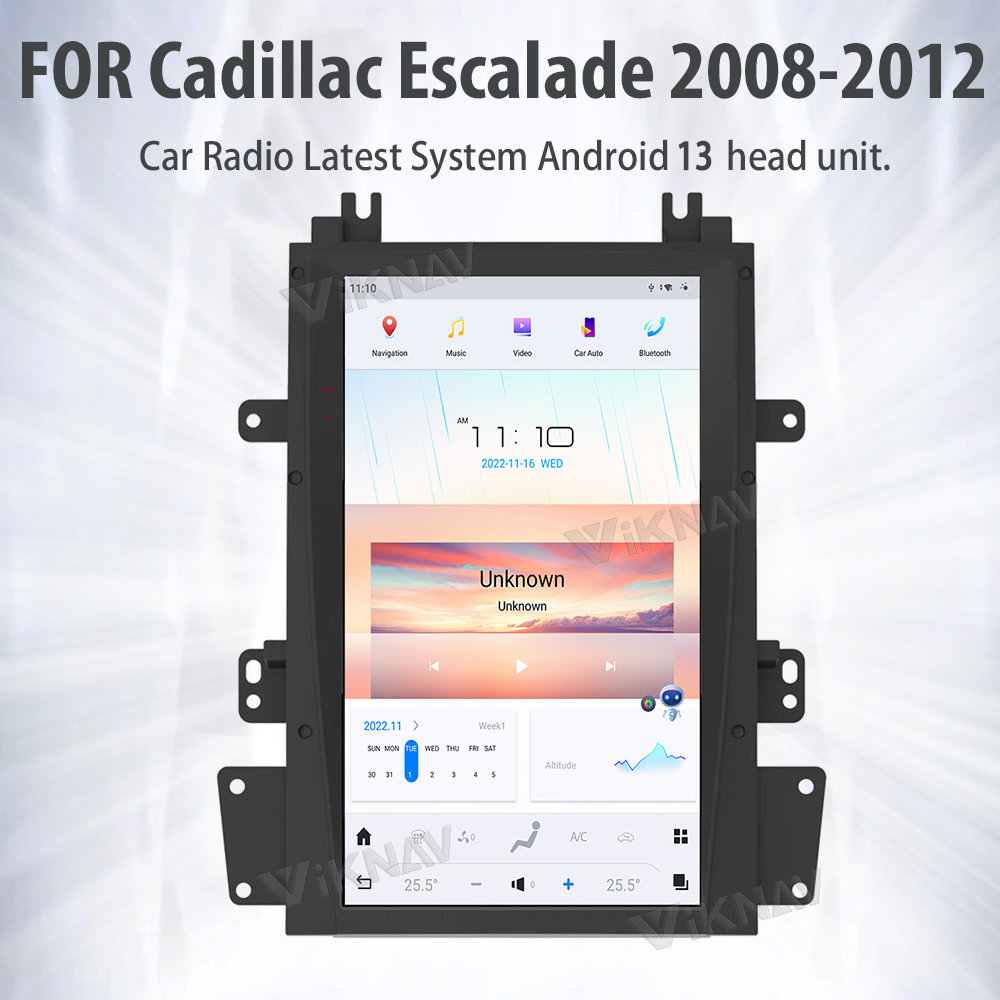 Viknav Car Radio For Cadillac Escalade (2008-2012) 13.6 inch Android Auto Car Radio Upgrade Wireless CarPlay Stereo