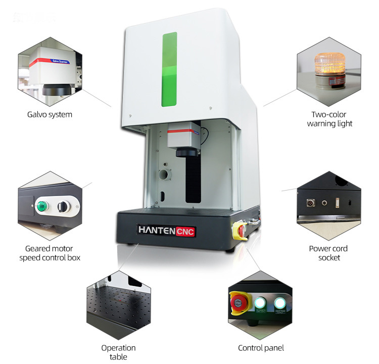 Fully Closed Fiber Laser Color Marking Machine JCZ controller
