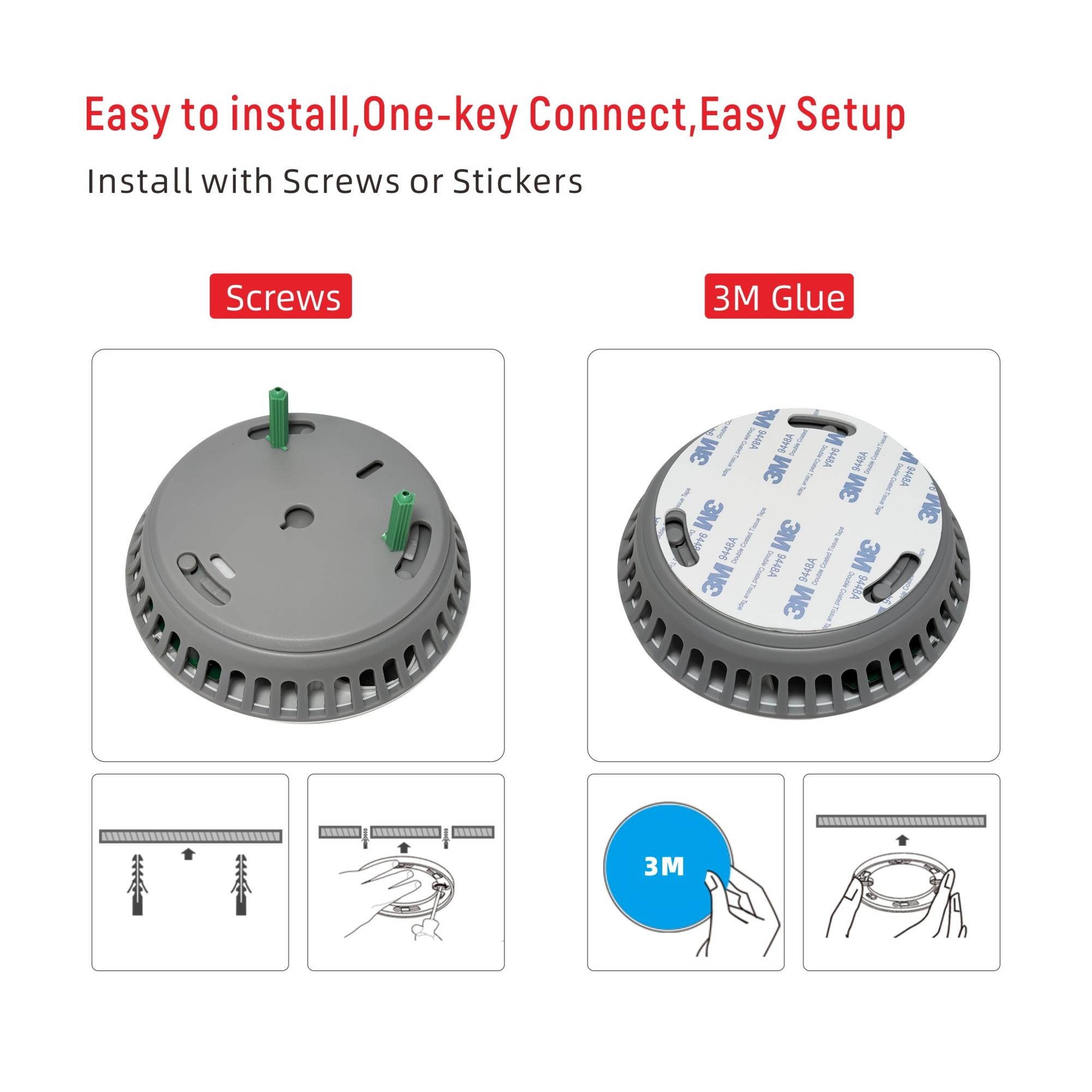Tuya App Control Photoelectric Optical WIFI Smart Smoke Detector For Home Security