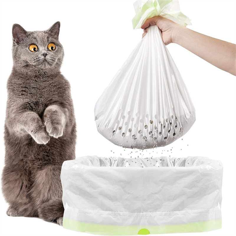 Disposable Drawstring Cat Litter Box Liner Bags Custom Biodegradable For Cat Litter Box