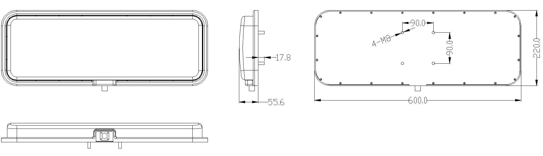 12dbic High Gain RFID Antenna , Long range RFID Antenna Reading Distance 15-20 M