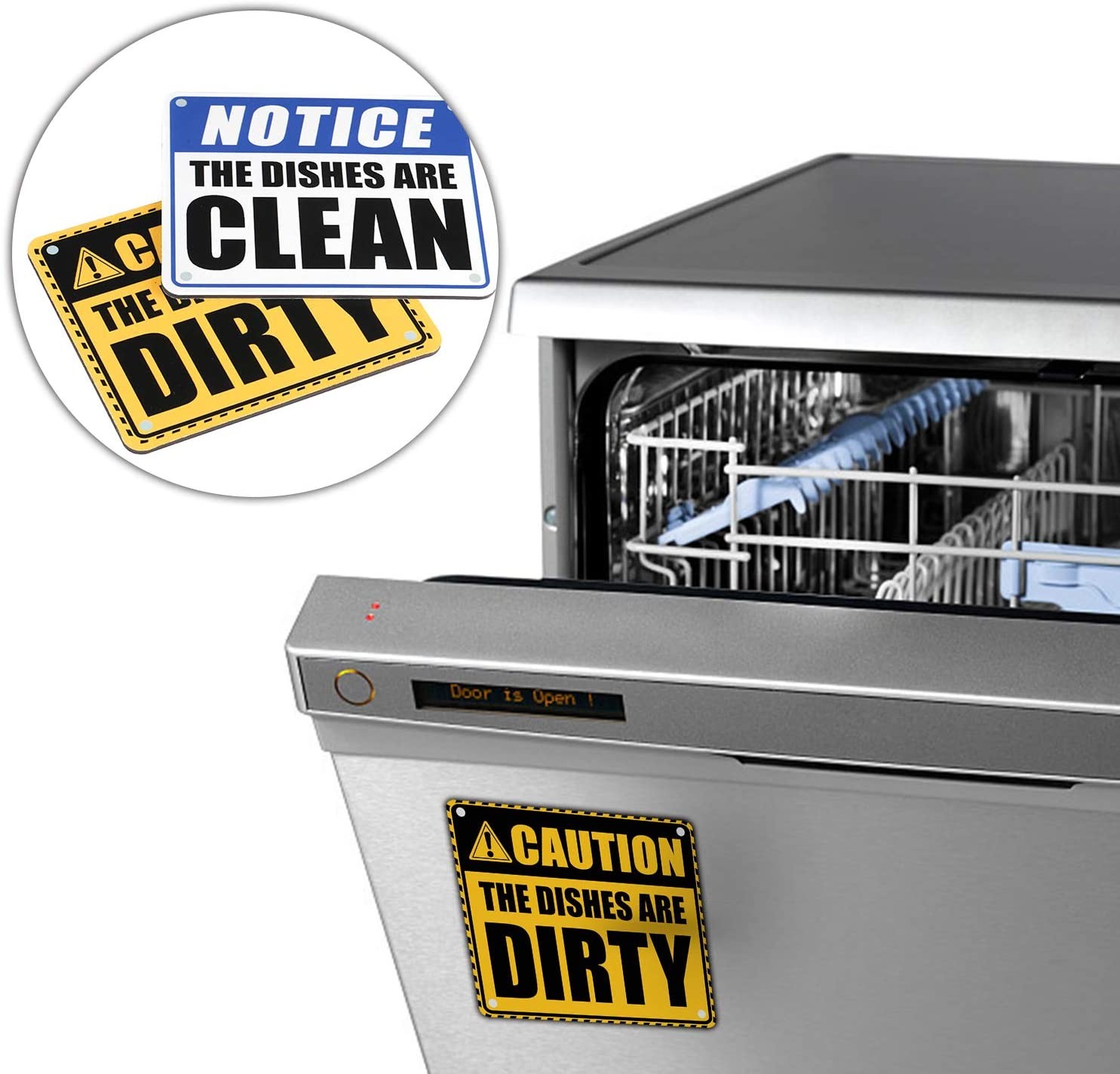 Kitchen Strong Magnetic Dishwasher Clean Sign Dirty Tag