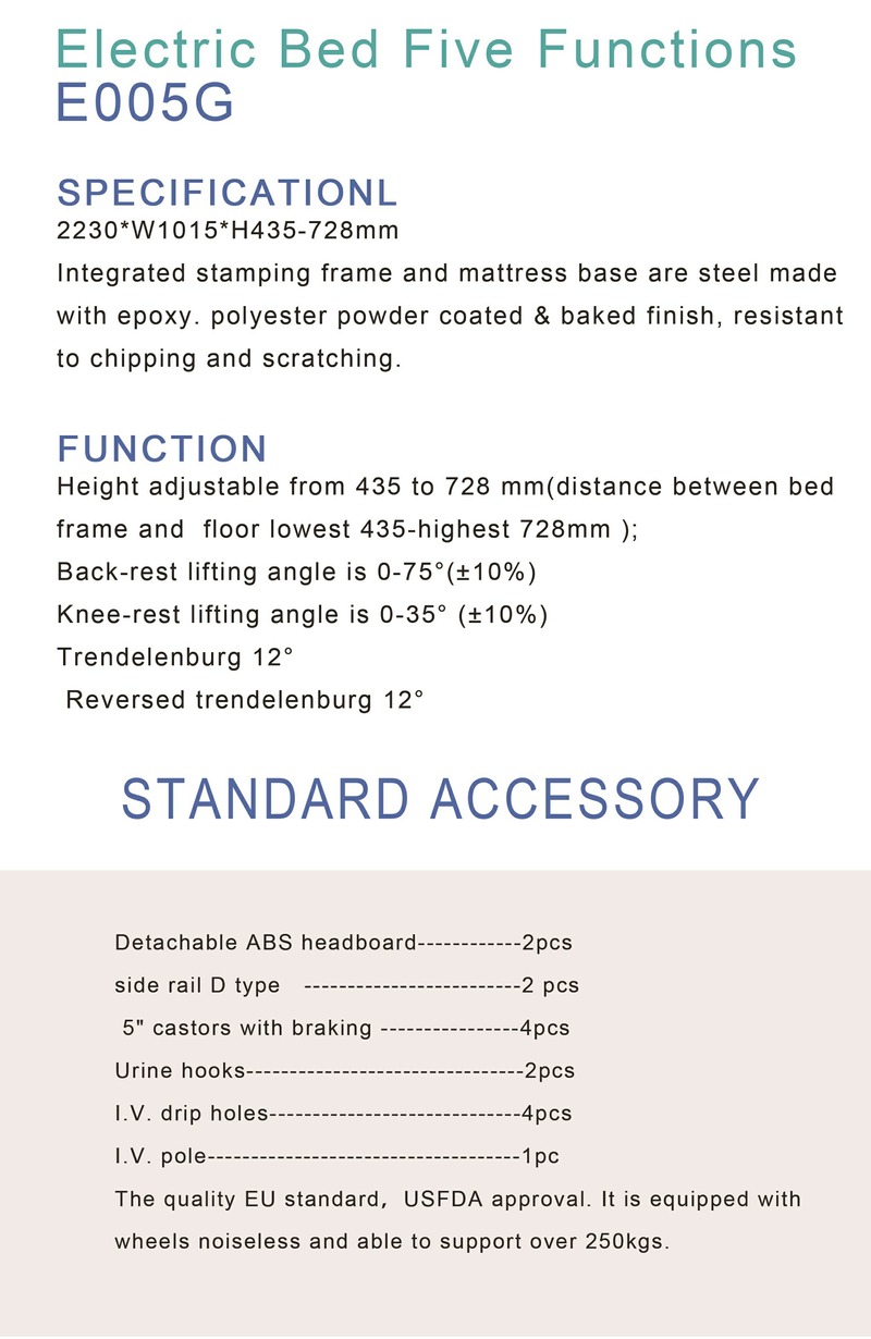 Big Promotion Electric Five Function ICU room Hospital Bed With Good Price