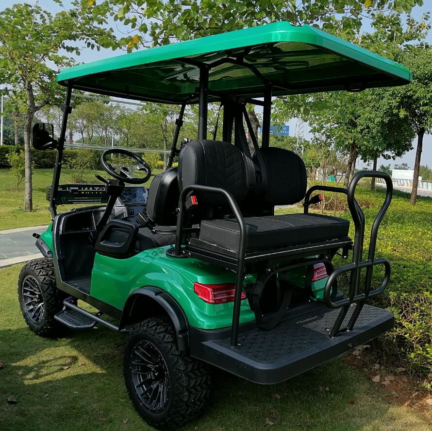 10 Inch TFT Lifted Golf Cart IP66 CARplay Display 48V 4 Seater Steel Frame