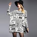 Luxury Women's fashion wholesale knit pullover sweater with printing tops crew