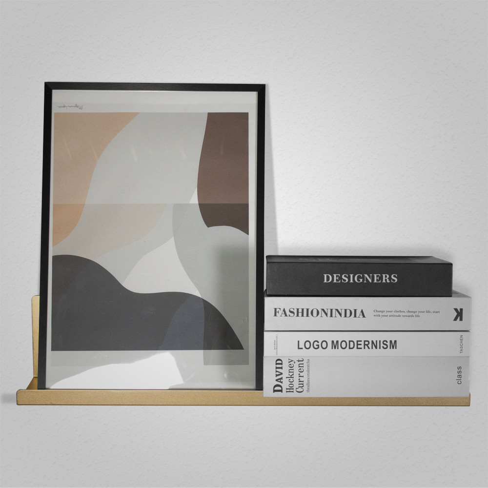 OEM Customized Aluminum Book Wall Shelf Decorative Black Metal Floating Shelves