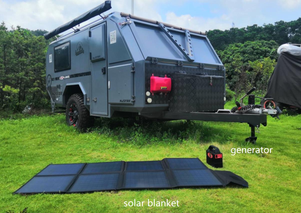 Customized Small Folding Solar Mat 100w Solar Blanket portable solar charging kit solar system product For Travel 12v Battery DC Power
