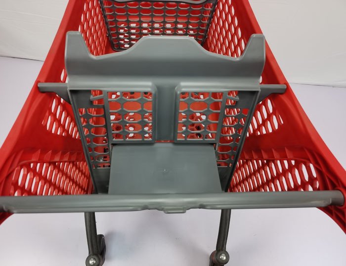 Supermarket Plastic Basket Trolley Lightweight With Plastic Partition OEM ODM