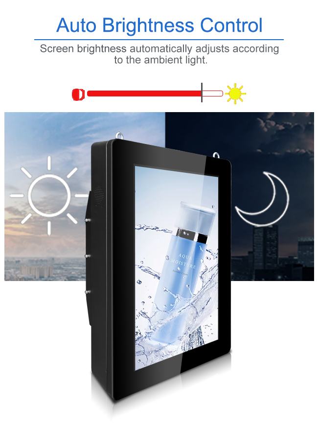 Vertical Wall Mounted Outdoor LCD Digital Signage 43 Inch Black Standard Fans Cooling -10° To 55°