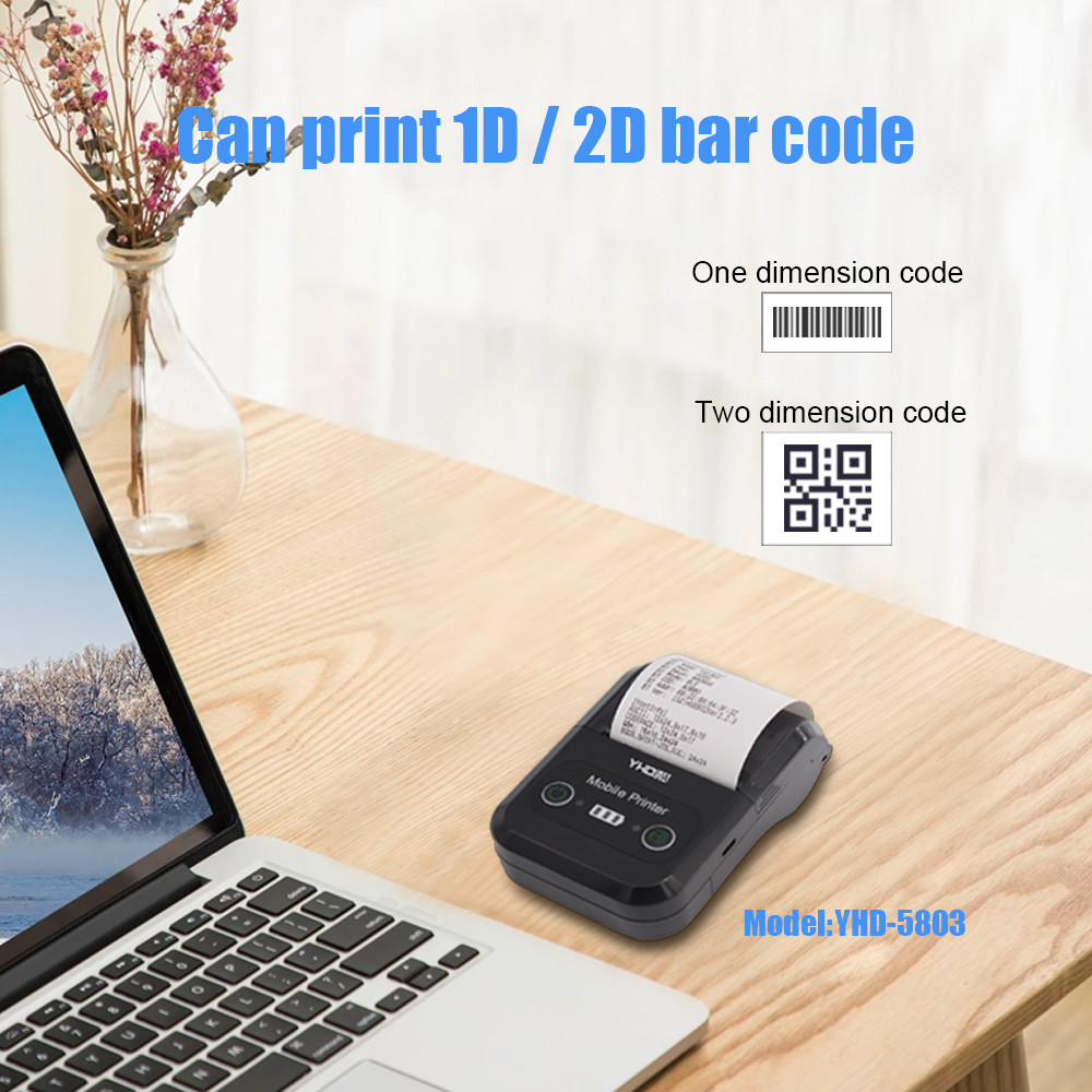 Wireless USB Portable Bluetooth Receipt Printer Mobile POS Printer Small Size