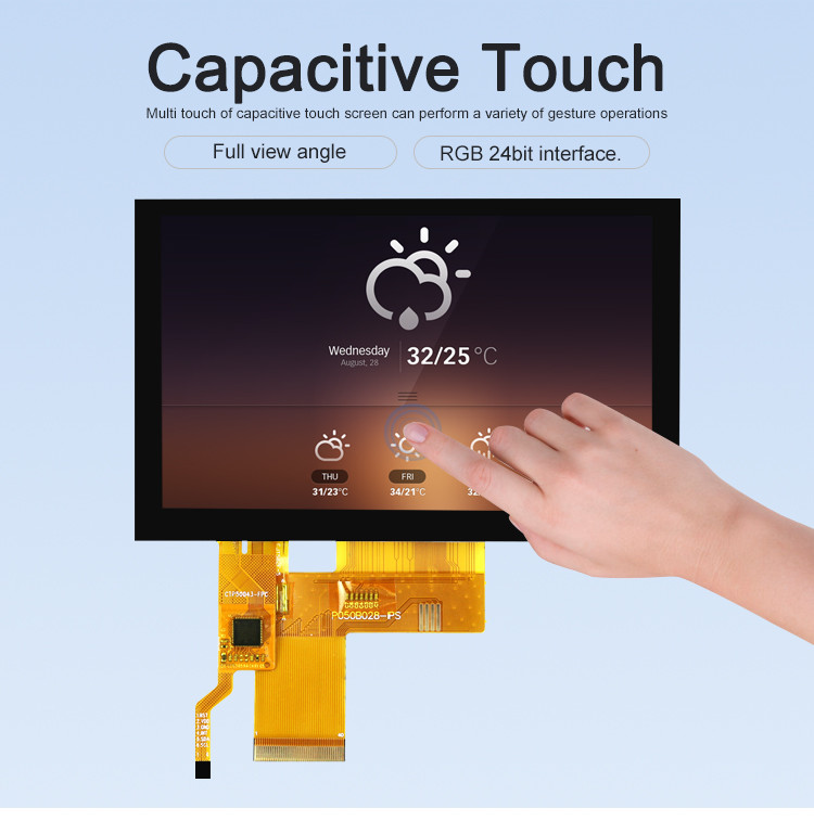 Polcd ST7262 5 Inch Lcd Display 800X480 Tft Touch Screen 40 Pin