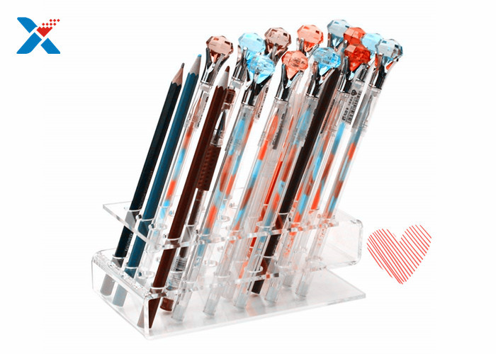 Eyebrow Pencil Acrylic Display Rack Desktop Acrylic Pen Holder Recyclable