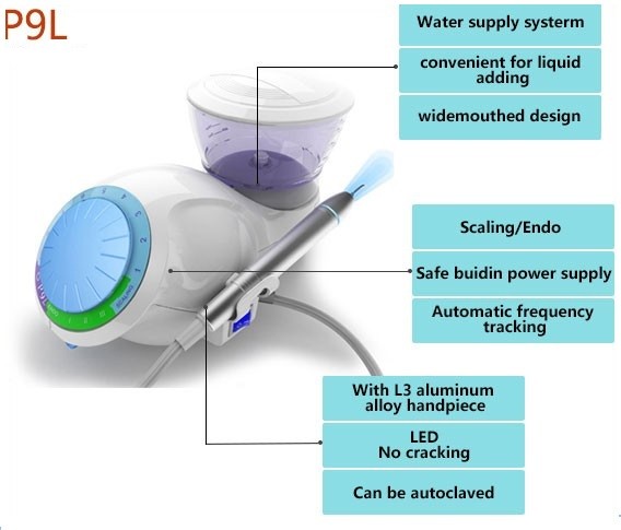 P9L Auto Water Supply Ultrasonic Dental Scaler With LED Alloy Detachable Handpiece