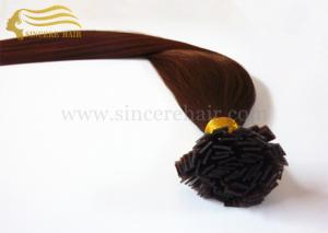 China Hot 18 Kertatin Fusion Hair Extensions - 45 CM  Brown Keratin Fusion Flat Shape Hair Extensions 1.0 G / Strand For Sale on sale