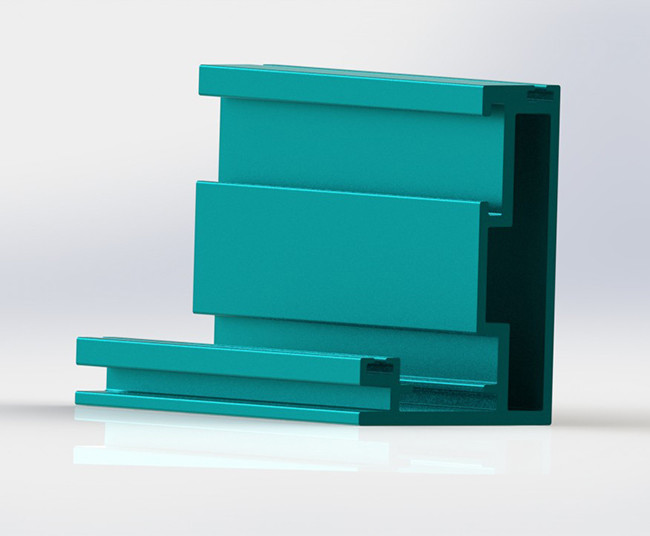 Blue Green Coated Aluminum Curtain Wall Profile CA70 Series Exposed Frame