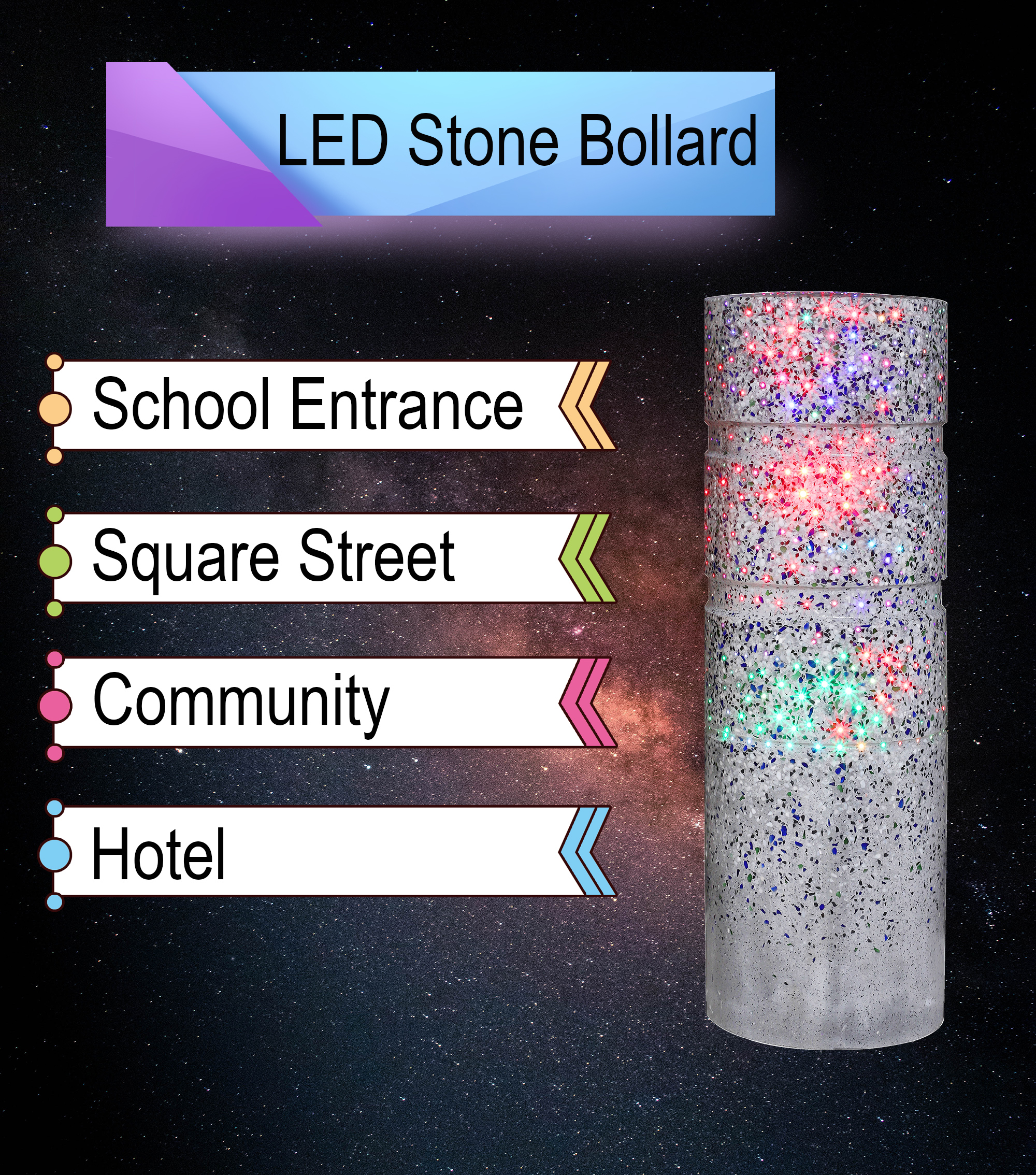 Luminous Car Parking Stone Lot Natural Stone Bollards Special Shaped Ornam