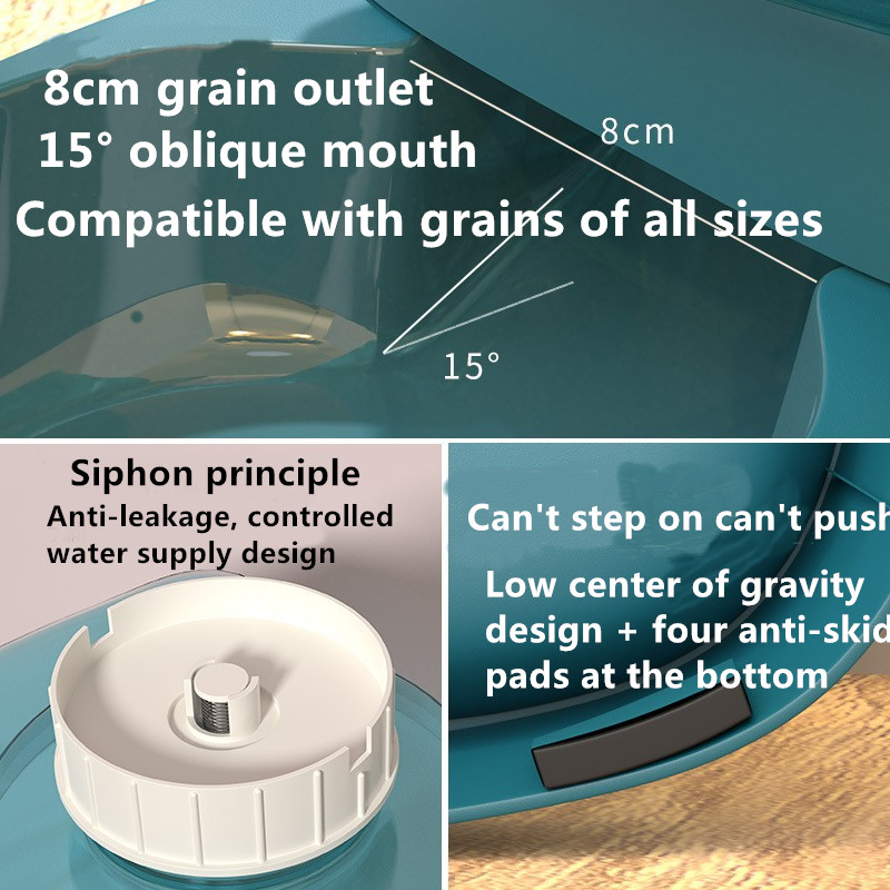 Automatic Cat Food Feeder Inclined Pet Water Dispenser