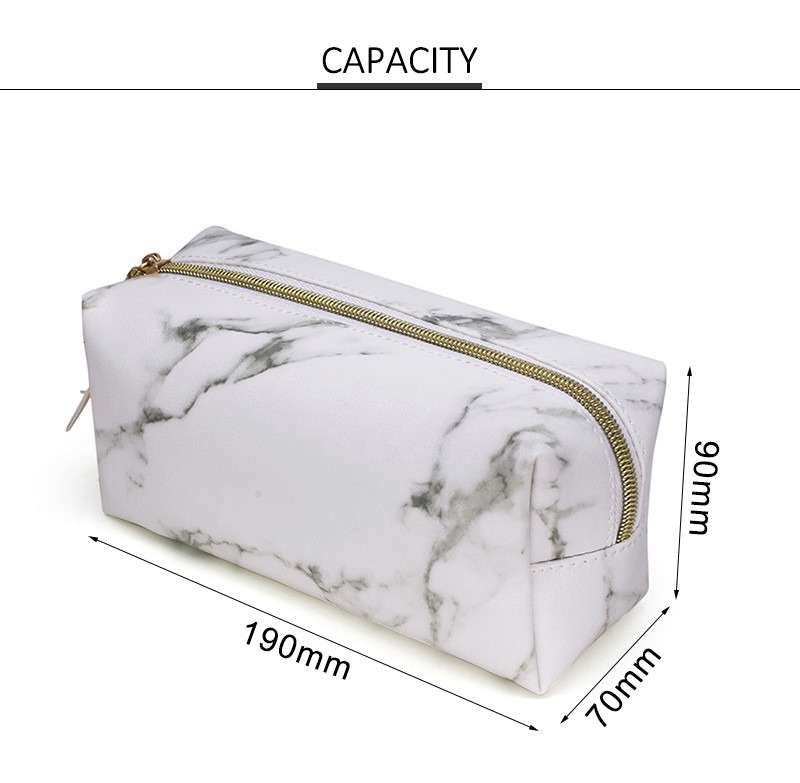 Wholesale Fashion Travel Portable Marble Cosmetic Makeup Bag With Tassel