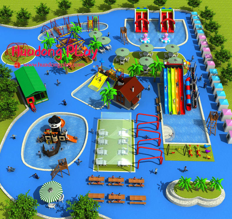 Highly Reliable Water Park Playground Equipment Large Size Comprehensive Type