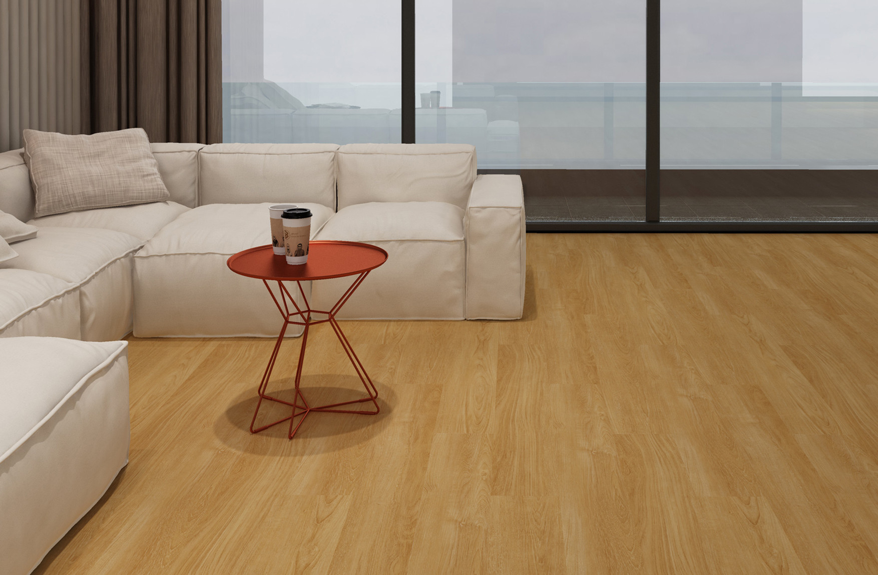 5.5mm Teak Stone Composite SPC Waterproof GKBM FT-W29105-13