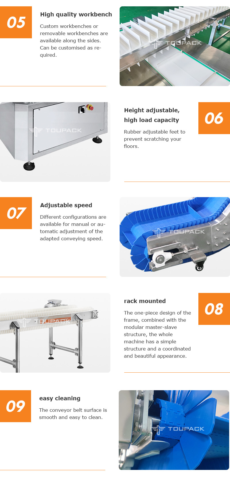 Food Grade Pvc Texture Conveyor Belt Production Line Bags Or Bulk Materials Conveyor Belt System