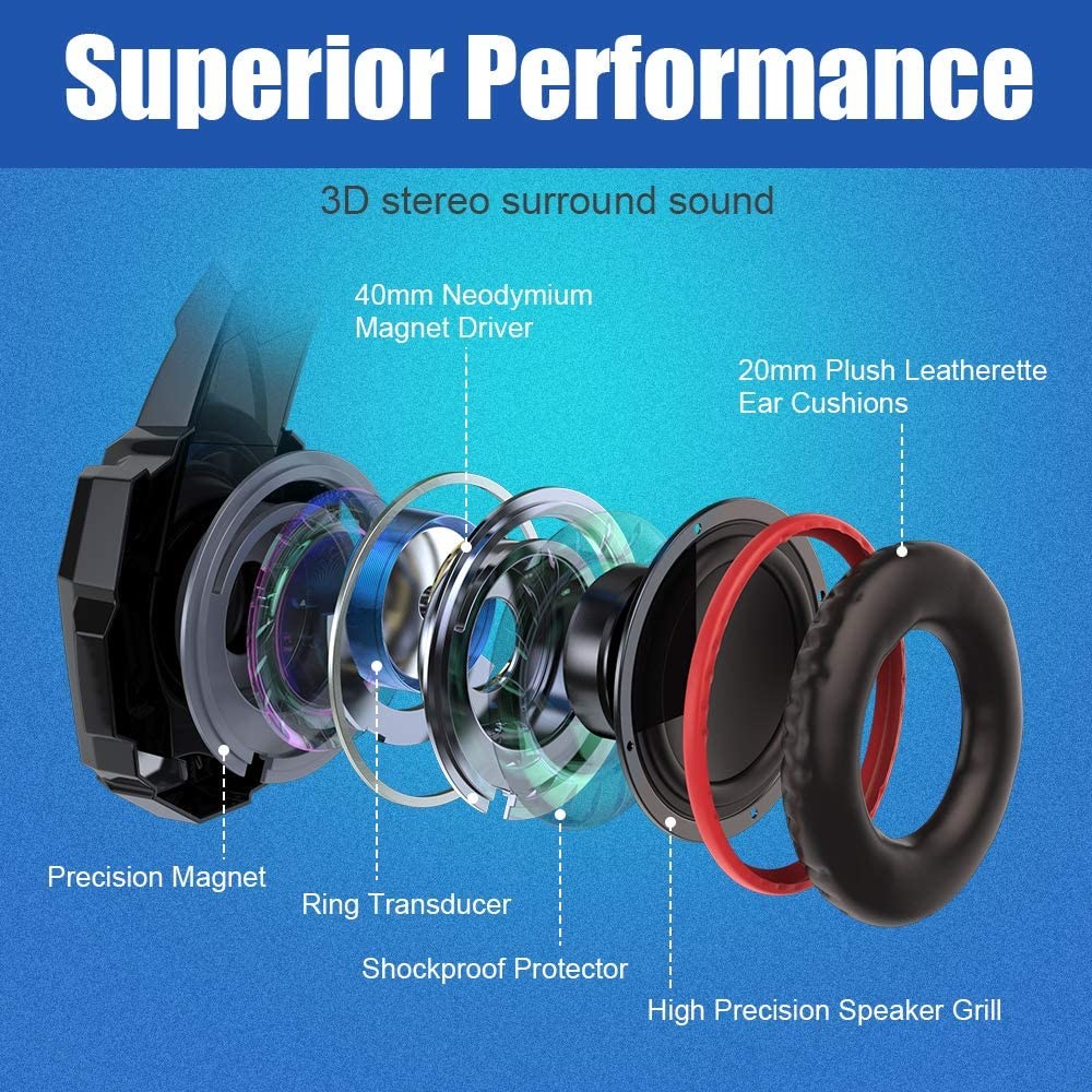 Deep Bass 100mA 2.2m 50mm Kotion Each G9000 Gaming Headset